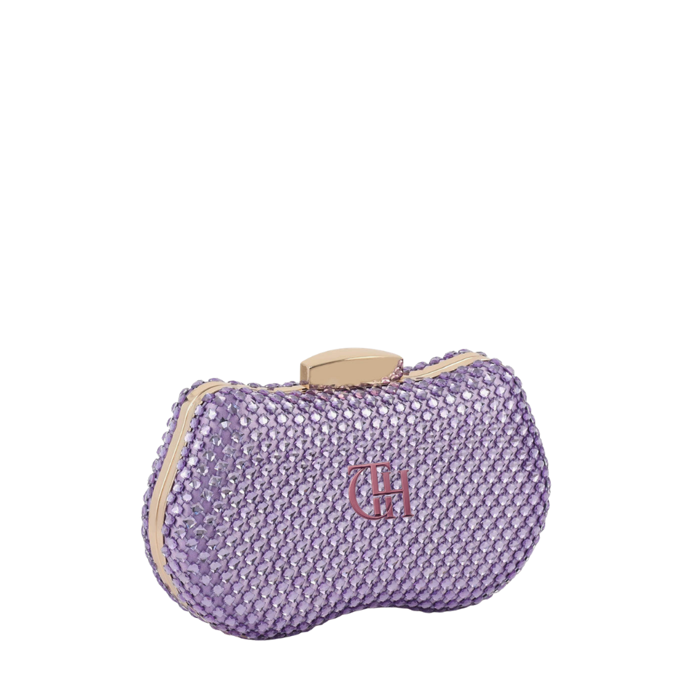 Purple Crystal Clutch Purse For Women