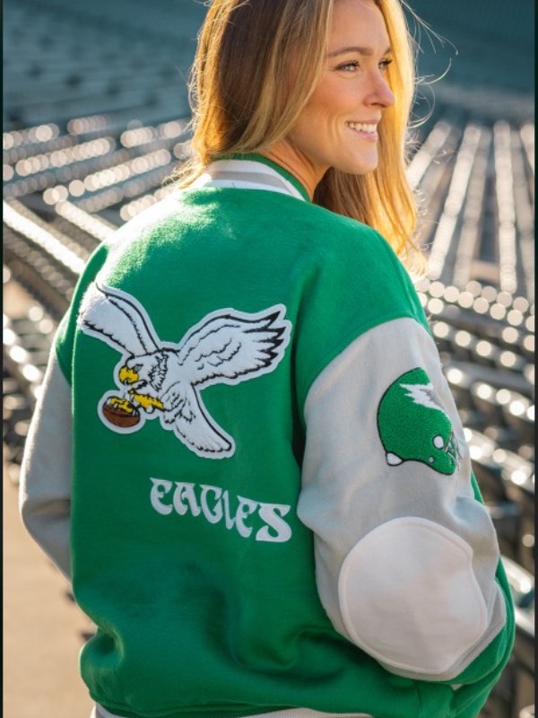 90s Eagles Letterman Jacket