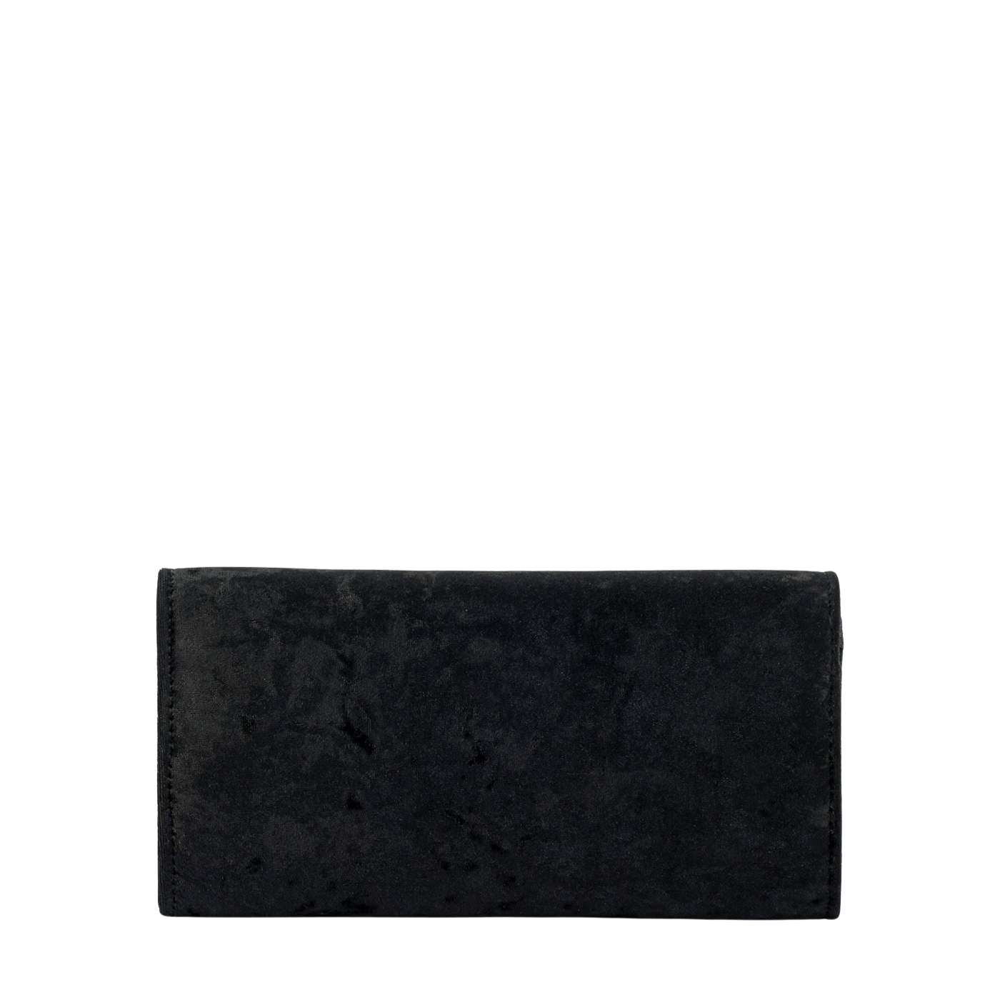 Women's Black Velvet Clutch with Detachable Gold Tone Chain Strap