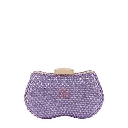 Purple Crystal Clutch Purse For Women