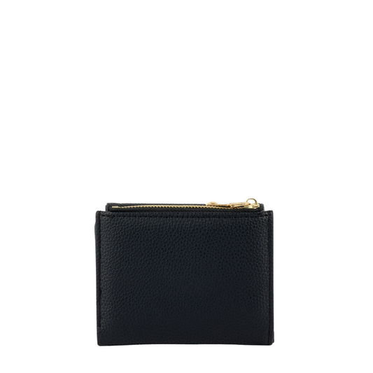 Women’s Black Soft Square Long Wallet with Wristlet Strap