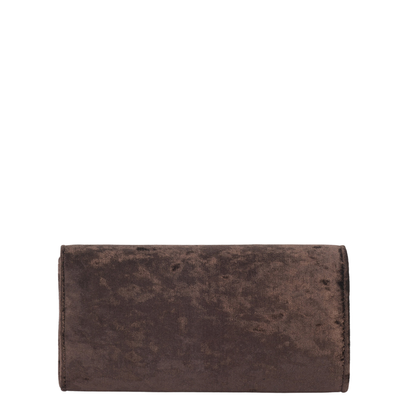 Women's Brown Textured Panel Clutch with Detachable Chain Strap