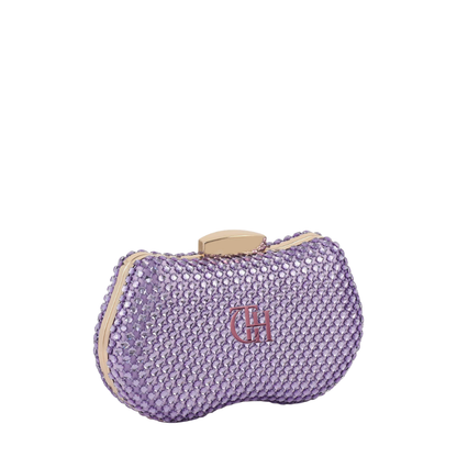 Purple Crystal Clutch Purse For Women