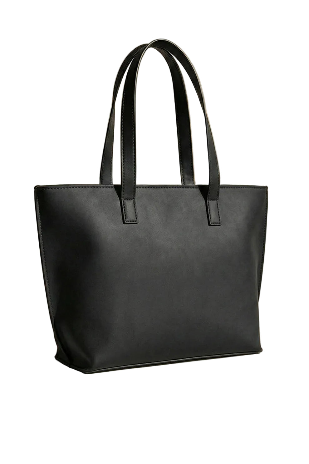 Alexa Messenger Tote Bag Black Structured Handbag with Zip Closure