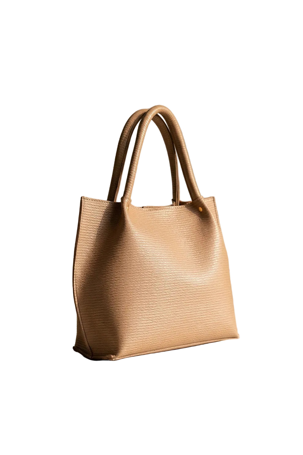 ArcLine Structured Tote Bag Beige Textured Handbag