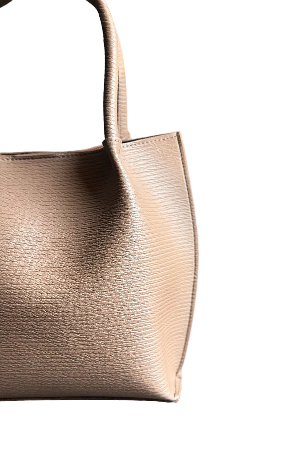 ArcLine Structured Tote Bag Beige Textured Handbag