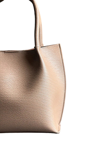 ArcLine Structured Tote Bag Beige Textured Handbag