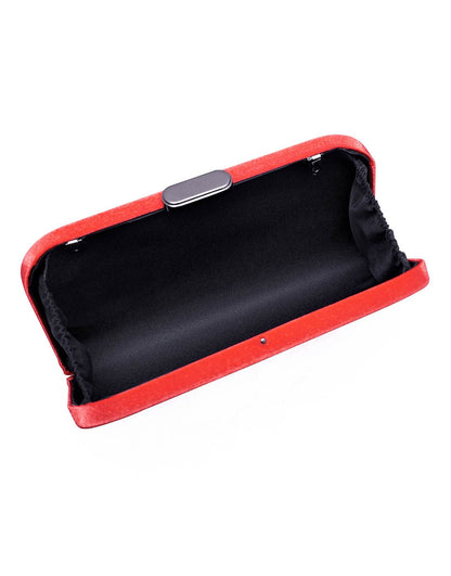 Red Hard Box Clutch Bag