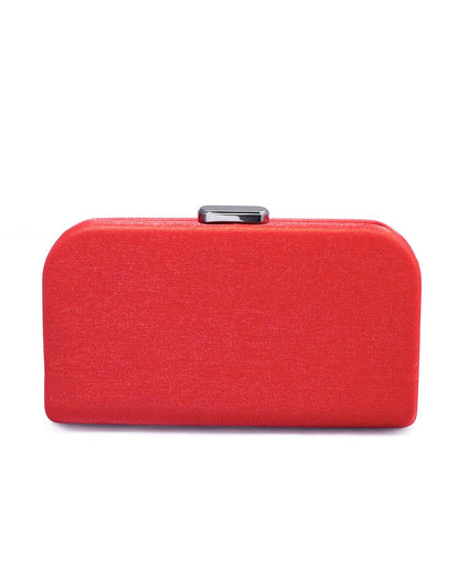 Red Hard Box Clutch Bag