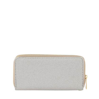 Silver Ease Shimmer Wristlet Wallet with Zip Closure