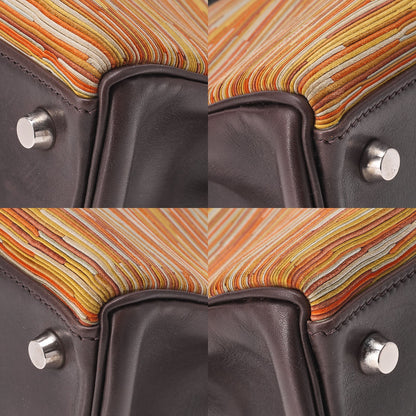 HERMES Kelly 32 Handbag Inseam Vibrato x Gulliver 2way Brown x Multicolor Silver-Tone Hardware, Pre-Owned
