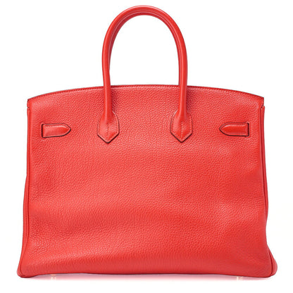 Hermes Birkin 35 Taurillon Handbag Rouge Pievoine Gold-Tone Hardware, Pre-Owned