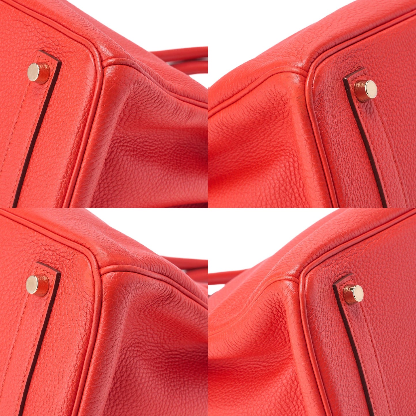 Hermes Birkin 35 Taurillon Handbag Rouge Pievoine Gold-Tone Hardware, Pre-Owned